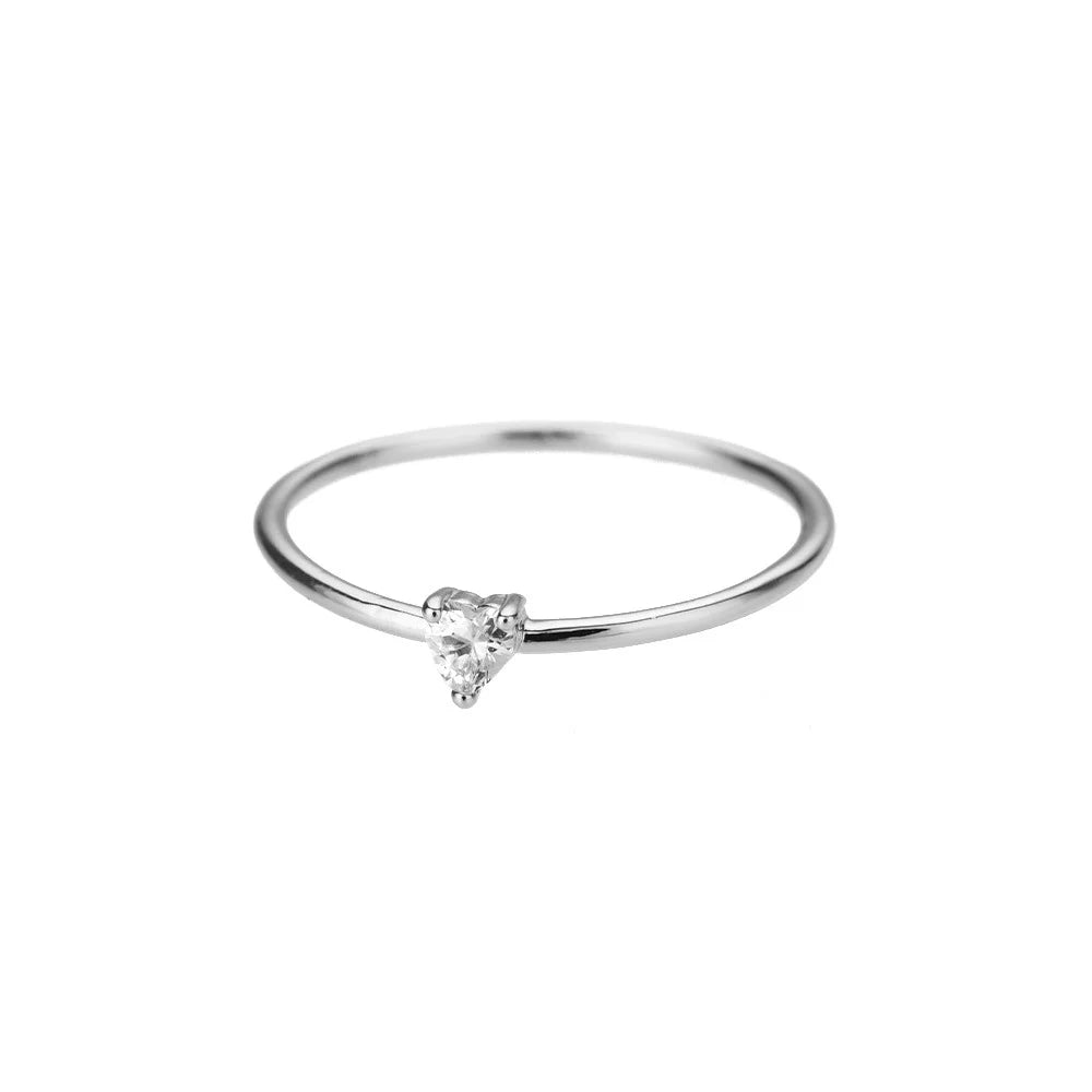Amora Zircon Heart Ring